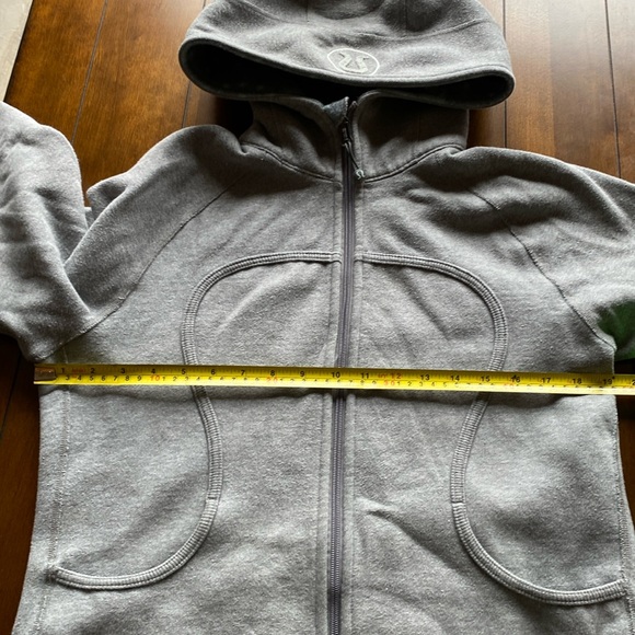 Vintage Cozy LULULEMON Grey Patterned Fleece Inside ‘Scuba’ Hoodie Size Medium - Picture 3 of 10